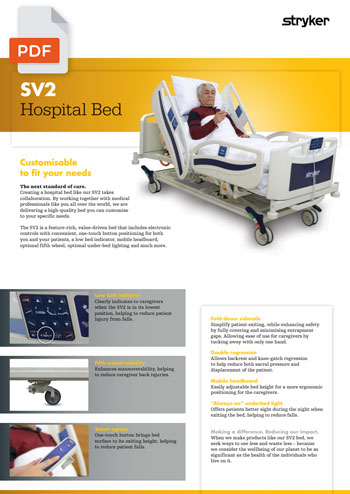 Stryker Versatile SV2 kórházi betegágy brossura EN