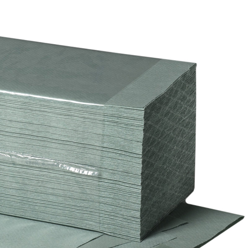 Újrahasznosított 1 rétegű papírtörölő, zöld színben